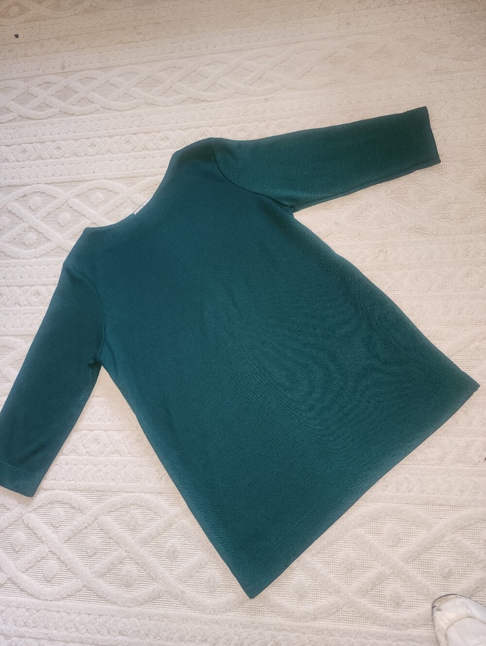 S Carolyn Taylor Deep Green Scoop Neck Sweater